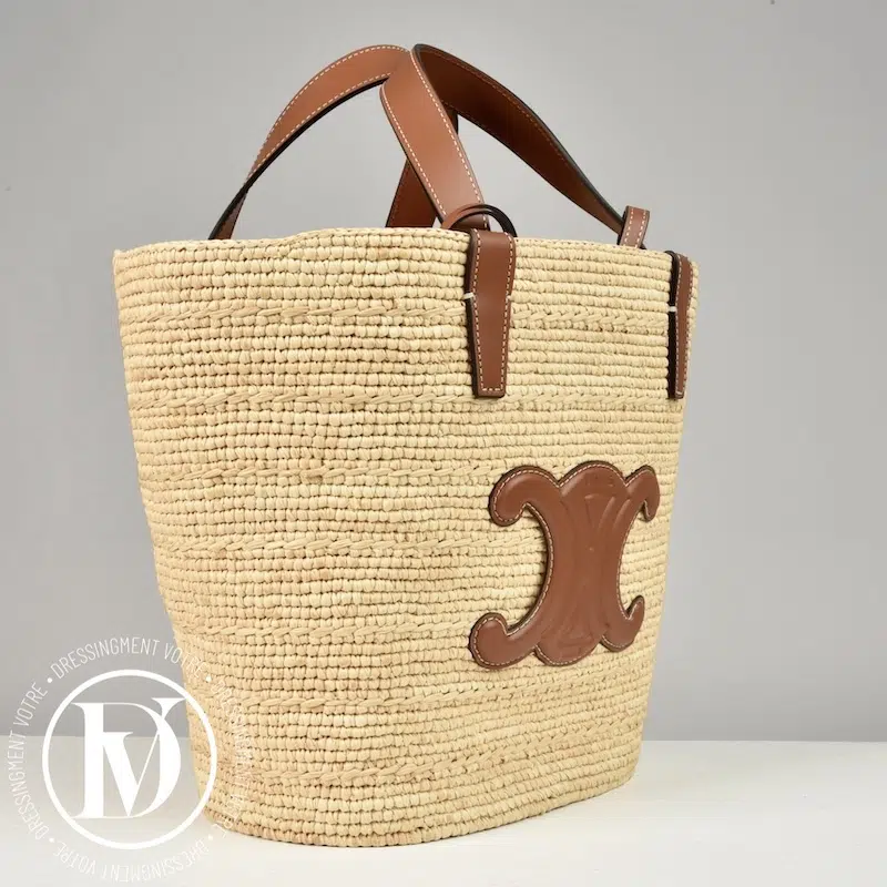 Panier Classic PM souple raphia et cuir - Céline Panier Classic PM souple raphia et cuir - Céline – Image 4