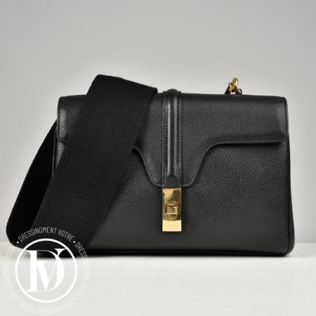 Sac Soft Teen en cuir grainé noir - Céline