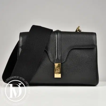 Sac Soft Teen en cuir grainé noir - Céline