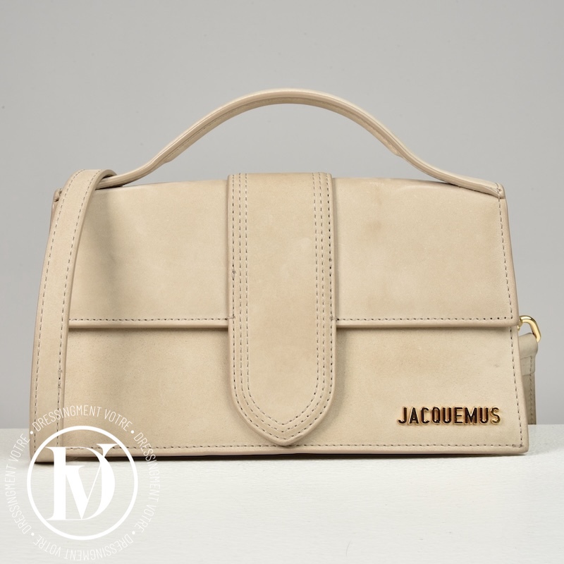 Sac Le Grand Bambino en suède beige - Jacquemus Sac Le Grand Bambino en suède beige - Jacquemus