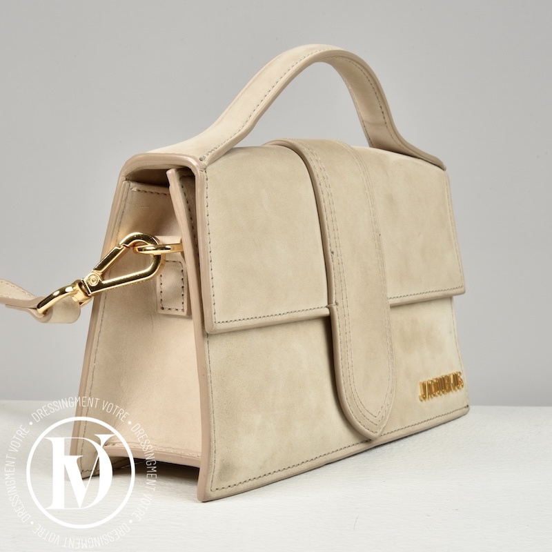 Sac Le Grand Bambino en suède beige - Jacquemus Sac Le Grand Bambino en suède beige - Jacquemus – Image 3