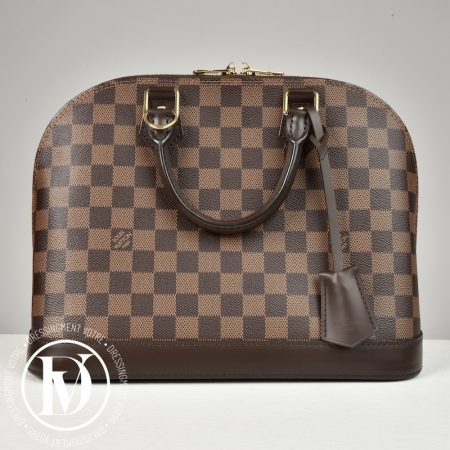 Sac Alma PM band. en toile damier ébène - Louis Vuitton