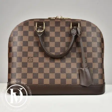 Sac Alma PM band. en toile damier ébène - Louis Vuitton