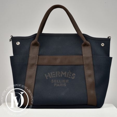 Sac de pansage Groom en toile navy - Hermès