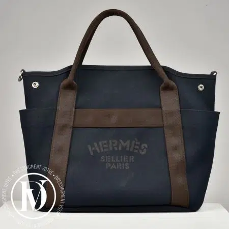 Sac de pansage Groom en toile navy - Hermès