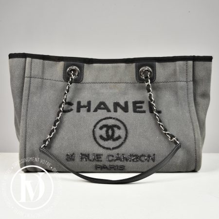 Cabas Deauville médium en toile et sequin - Chanel