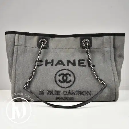 Cabas Deauville médium en toile et sequin - Chanel