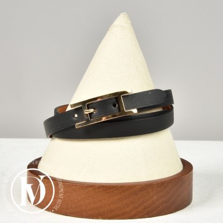 Bracelet Hapi 3 en cuir noir t.1 - Hermès Dressingment Votre