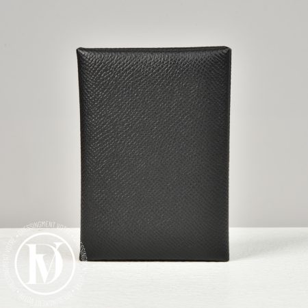 Porte-cartes Calvi Duo en cuir noir - Hermès Dressingment Votre