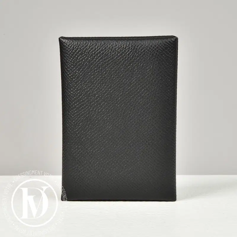 Porte-cartes Calvi Duo en cuir noir - Hermès Porte-cartes Calvi Duo en cuir noir - Hermès