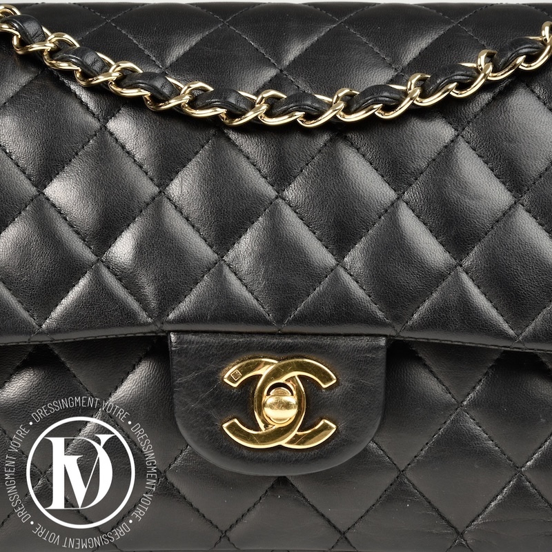 Sac Timeless médium en cuir lisse noir - Chanel Sac Timeless médium en cuir lisse noir - Chanel – Image 4