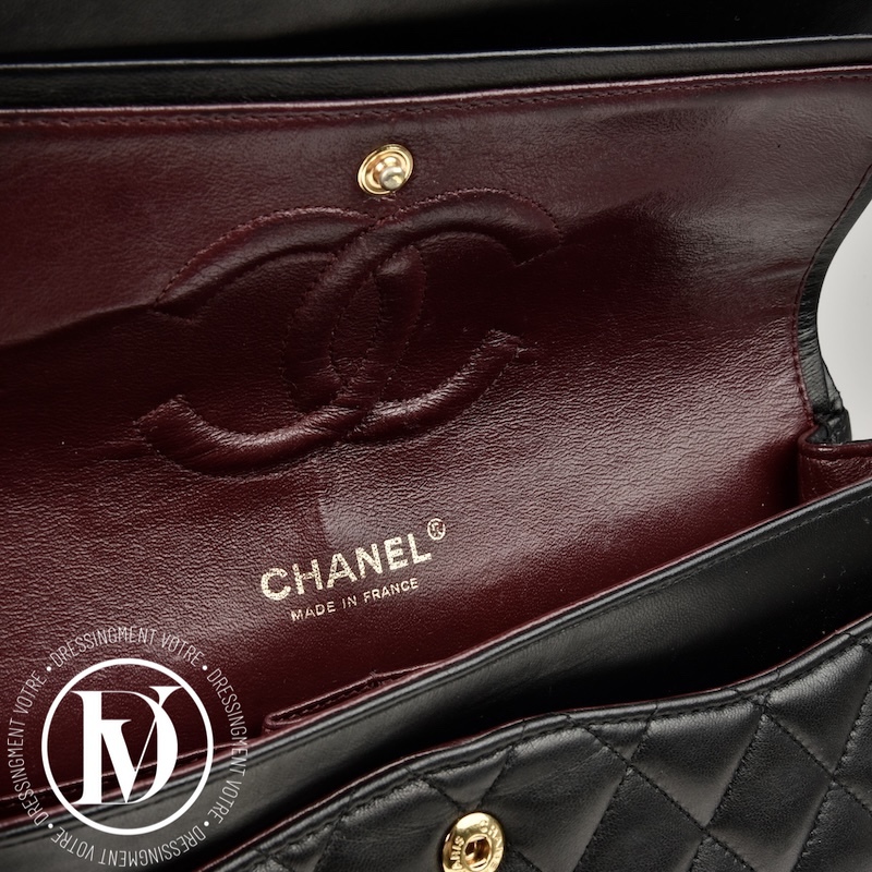 Sac Timeless médium en cuir lisse noir - Chanel Sac Timeless médium en cuir lisse noir - Chanel – Image 8