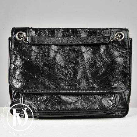Sac Niki médium en cuir full black - Saint Laurent