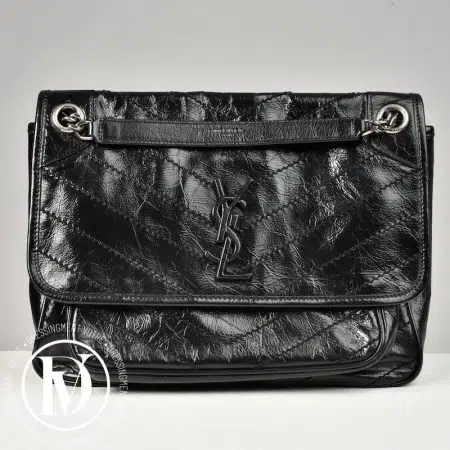 Sac Niki médium en cuir full black - Saint Laurent