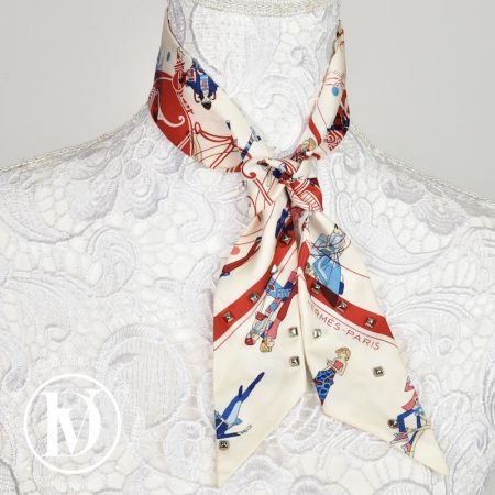 Twilly clouté en soie "Ex-Libris Les Parisiennes" - Hermès Dressingment Votre