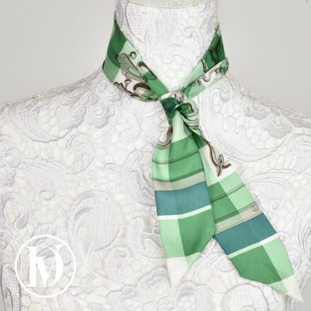 Twilly en soie "Mors et Gourmettes Vichy" - Hermès