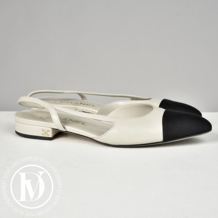 Slingback en cuir gris clair p.37,5 - Chanel Dressingment Votre