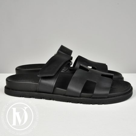 Sandales Chypre en cuir noir p.37 - Hermès Dressingment Votre