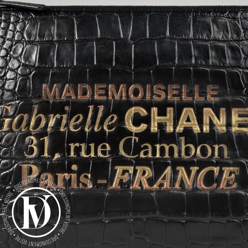 Pochette Mademoiselle Gabrielle effet croco noire - Chanel Pochette Mademoiselle Gabrielle effet croco noire - Chanel – Image 3