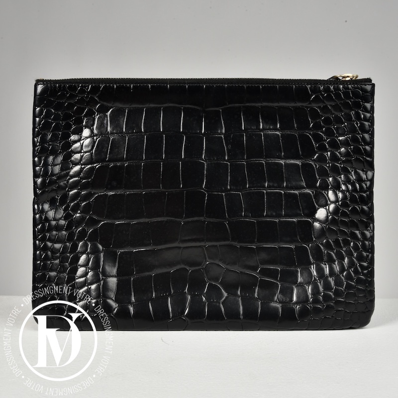Pochette Mademoiselle Gabrielle effet croco noire - Chanel Pochette Mademoiselle Gabrielle effet croco noire - Chanel – Image 2