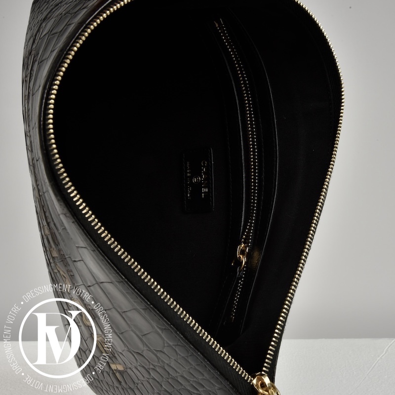 Pochette Mademoiselle Gabrielle effet croco noire - Chanel Pochette Mademoiselle Gabrielle effet croco noire - Chanel – Image 5