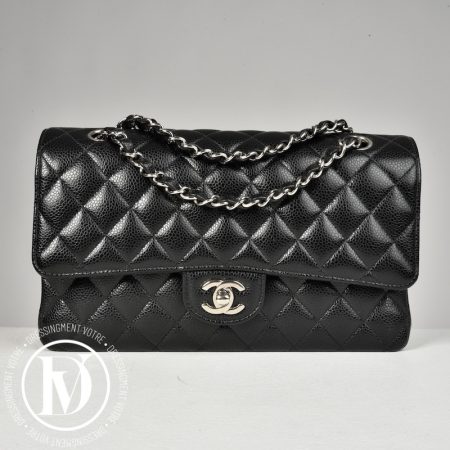 Sac Timeless médium cuir caviar noir - Chanel