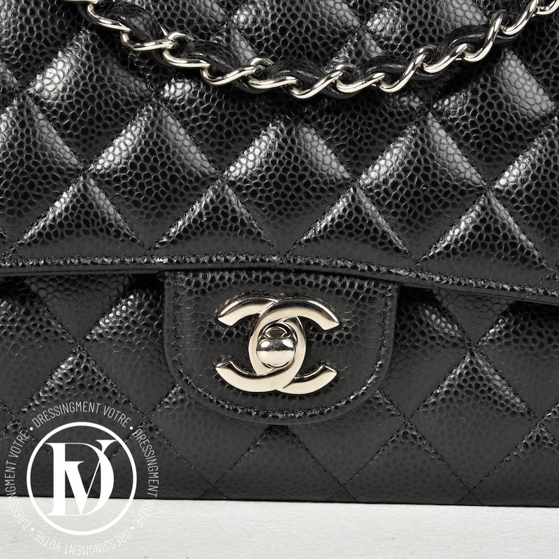 Sac Timeless médium cuir caviar noir - Chanel Sac Timeless médium cuir caviar noir - Chanel – Image 6