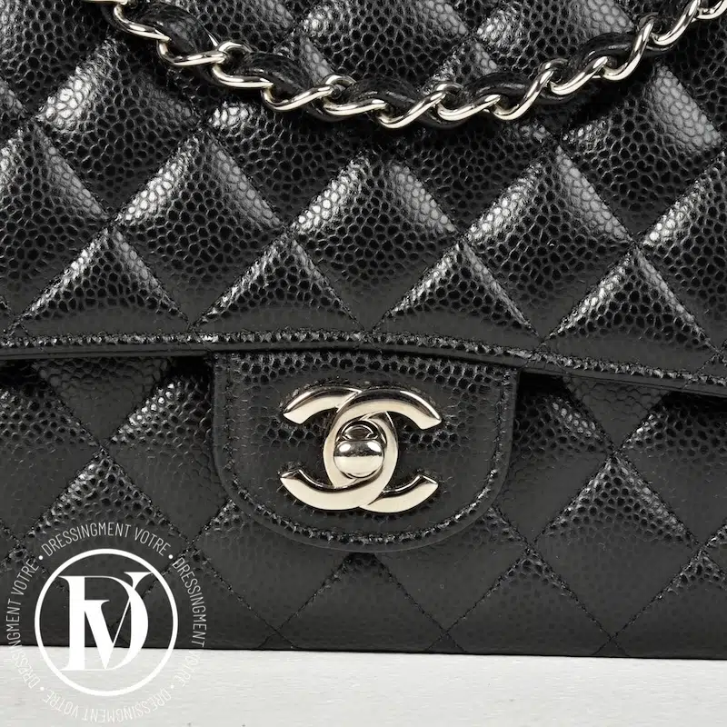 Sac Timeless médium cuir caviar noir - Chanel Sac Timeless médium cuir caviar noir - Chanel – Image 6