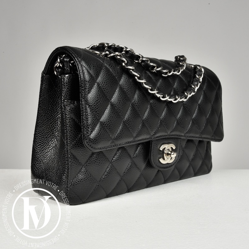 Sac Timeless médium cuir caviar noir - Chanel Sac Timeless médium cuir caviar noir - Chanel – Image 4