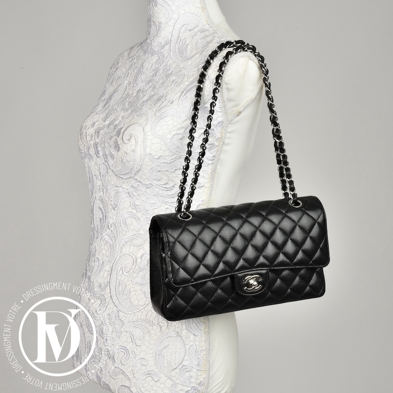 Sac Timeless médium cuir caviar noir - Chanel Sac Timeless médium cuir caviar noir - Chanel – Image 2