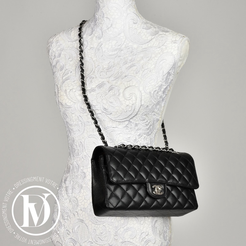 Sac Timeless médium cuir caviar noir - Chanel Sac Timeless médium cuir caviar noir - Chanel – Image 3
