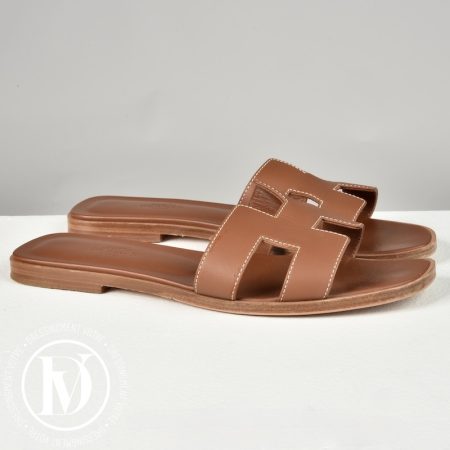 Mules Oran en cuir Gold p.37,5 - Hermès Dressingment Votre