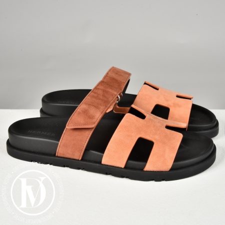 Sandales Chypre suède bicolore p.37,5 - Hermès Dressingment Votre