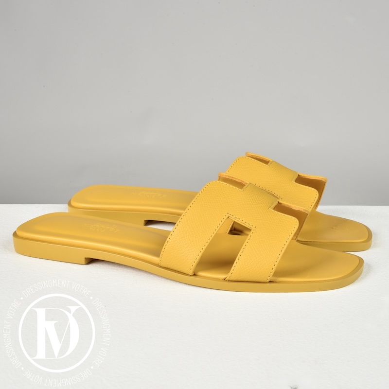 Mules Oran en cuir jaune p.37 - Hermès Mules Oran en cuir jaune p.37 - Hermès
