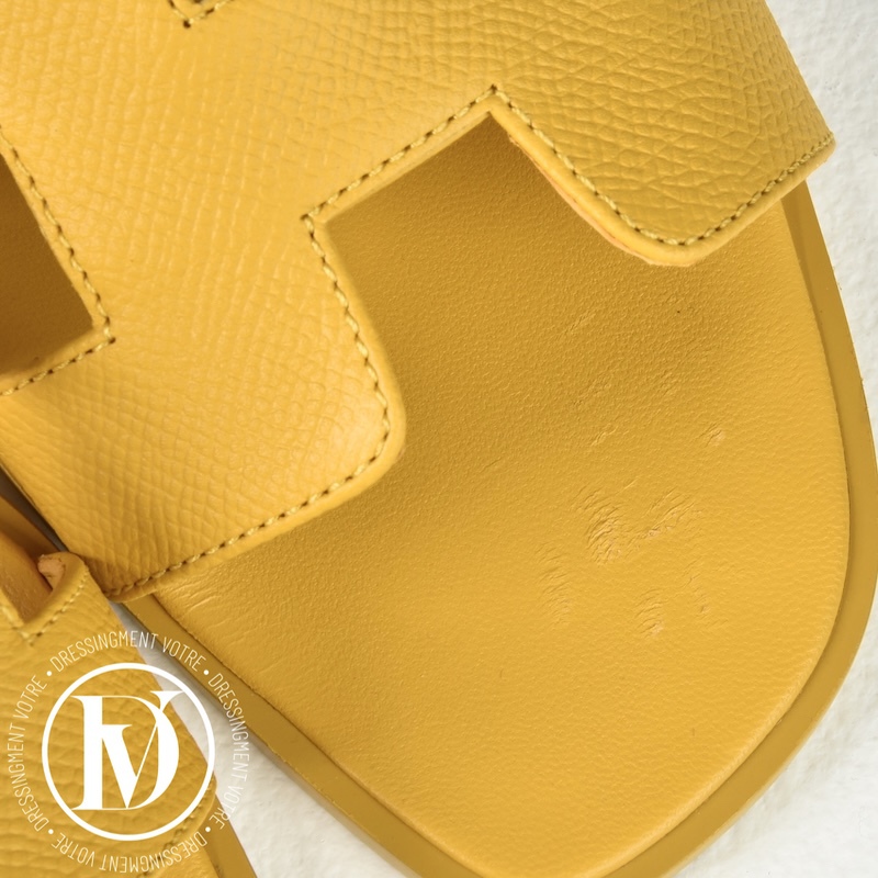 Mules Oran en cuir jaune p.37 - Hermès Mules Oran en cuir jaune p.37 - Hermès – Image 3
