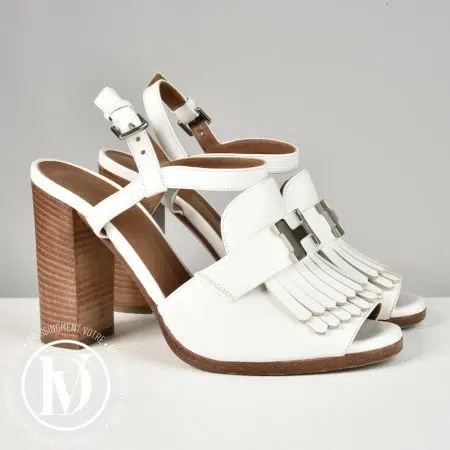 Sandales Alésia en cuir blanc p.37 - Hermès