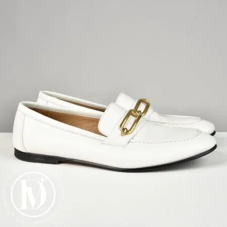 Mocassins Colette en cuir blanc p.37,5 - Hermès