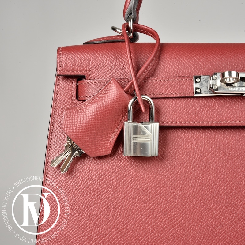 Sac Kelly 25 Epsom Rouge Grenat - Hermès Sac Kelly 25 Epsom Rouge Grenat - Hermès – Image 5