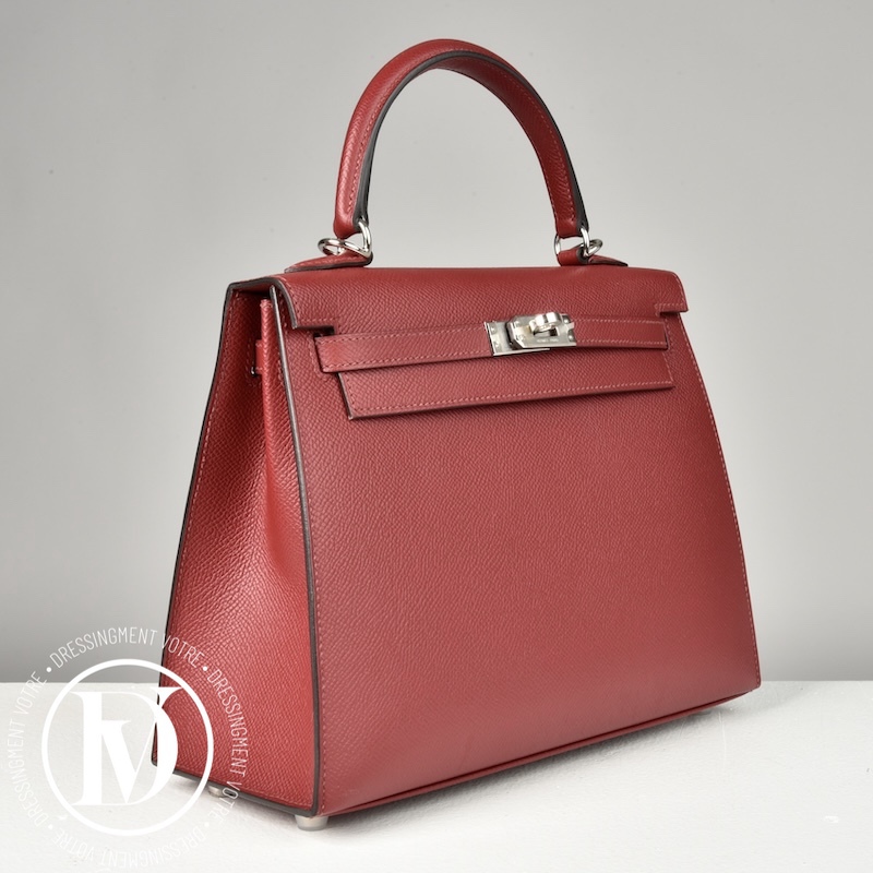 Sac Kelly 25 Epsom Rouge Grenat - Hermès Sac Kelly 25 Epsom Rouge Grenat - Hermès – Image 4