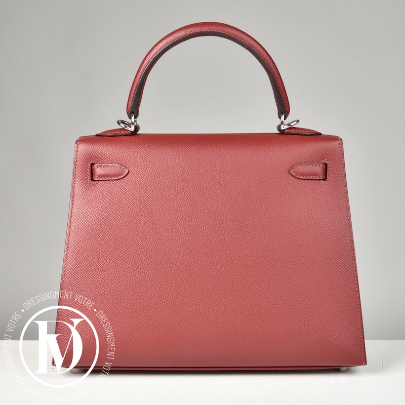 Sac Kelly 25 Epsom Rouge Grenat - Hermès Sac Kelly 25 Epsom Rouge Grenat - Hermès – Image 3