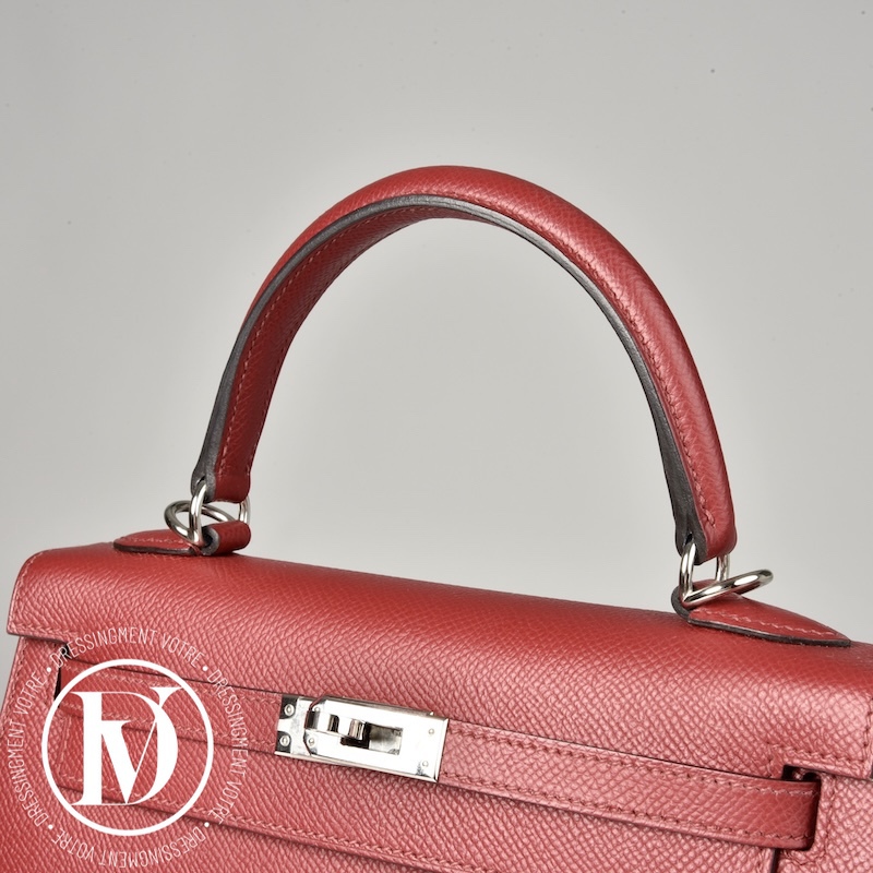 Sac Kelly 25 Epsom Rouge Grenat - Hermès Sac Kelly 25 Epsom Rouge Grenat - Hermès – Image 7