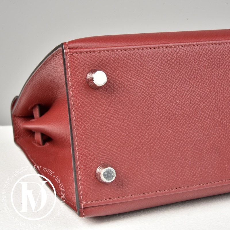 Sac Kelly 25 Epsom Rouge Grenat - Hermès Sac Kelly 25 Epsom Rouge Grenat - Hermès – Image 8