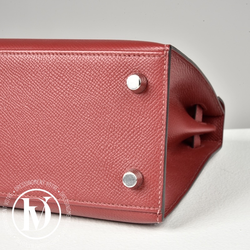 Sac Kelly 25 Epsom Rouge Grenat - Hermès Sac Kelly 25 Epsom Rouge Grenat - Hermès – Image 9