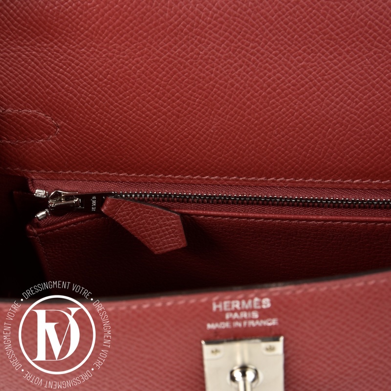 Sac Kelly 25 Epsom Rouge Grenat - Hermès Sac Kelly 25 Epsom Rouge Grenat - Hermès – Image 12