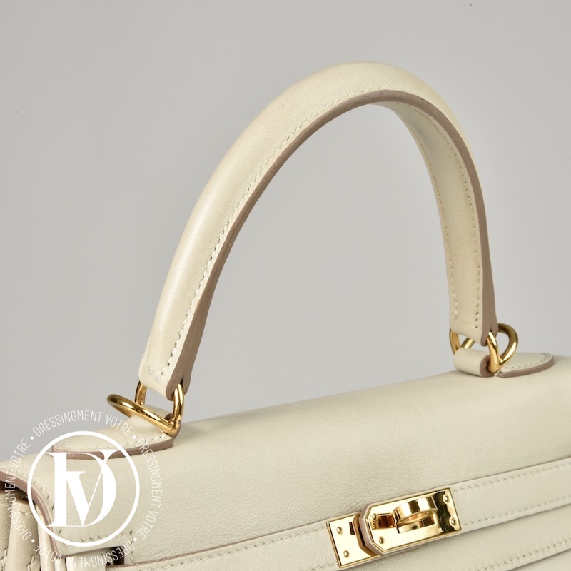 Sac Kelly 25 Swift Gris Perle - Hermès Sac Kelly 25 Swift Gris Perle - Hermès – Image 7
