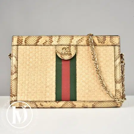 Sac Ophidia en raphia et python - Gucci