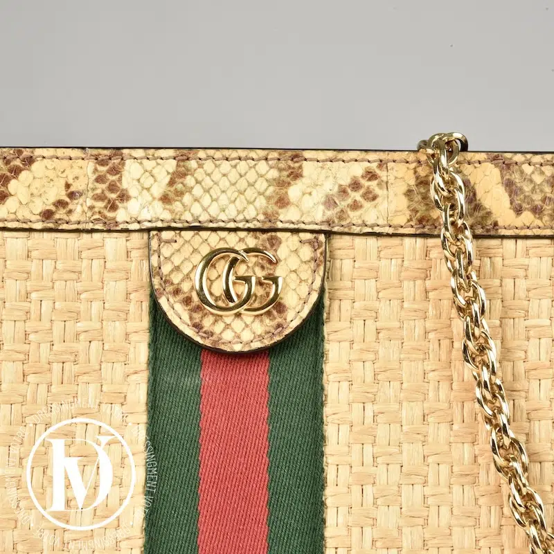 Sac Ophidia en raphia et python - Gucci Sac Ophidia en raphia et python - Gucci – Image 4