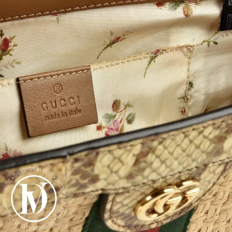 Sac Ophidia en raphia et python - Gucci Sac Ophidia en raphia et python - Gucci – Image 9