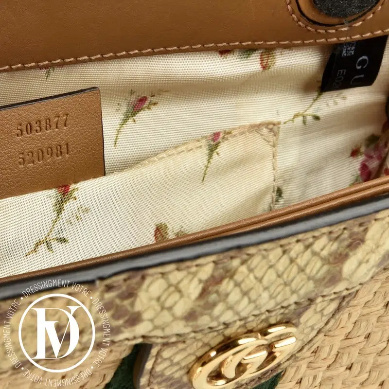 Sac Ophidia en raphia et python - Gucci Sac Ophidia en raphia et python - Gucci – Image 10