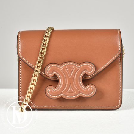 Mini sac Triomphe en cuir tan - Céline Dressingment Votre